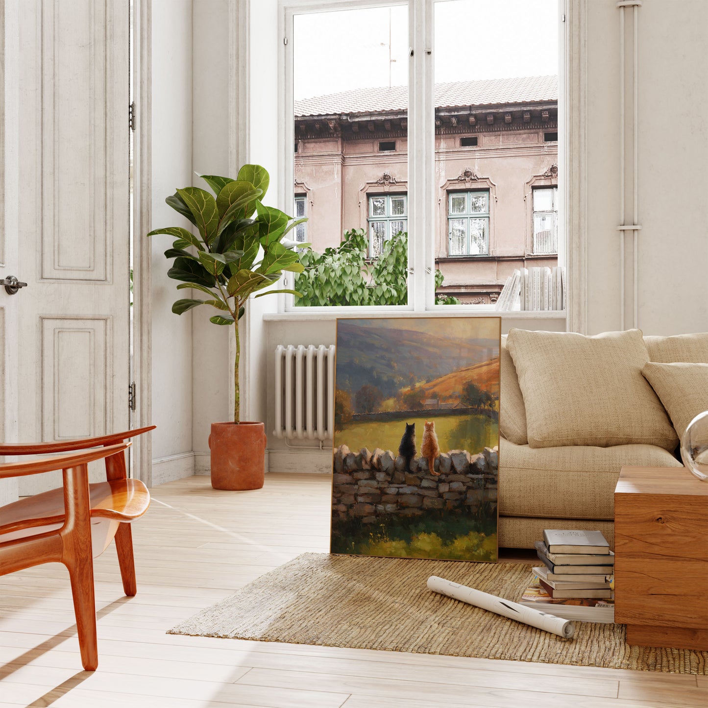 Cats Overlooking Valley Poster