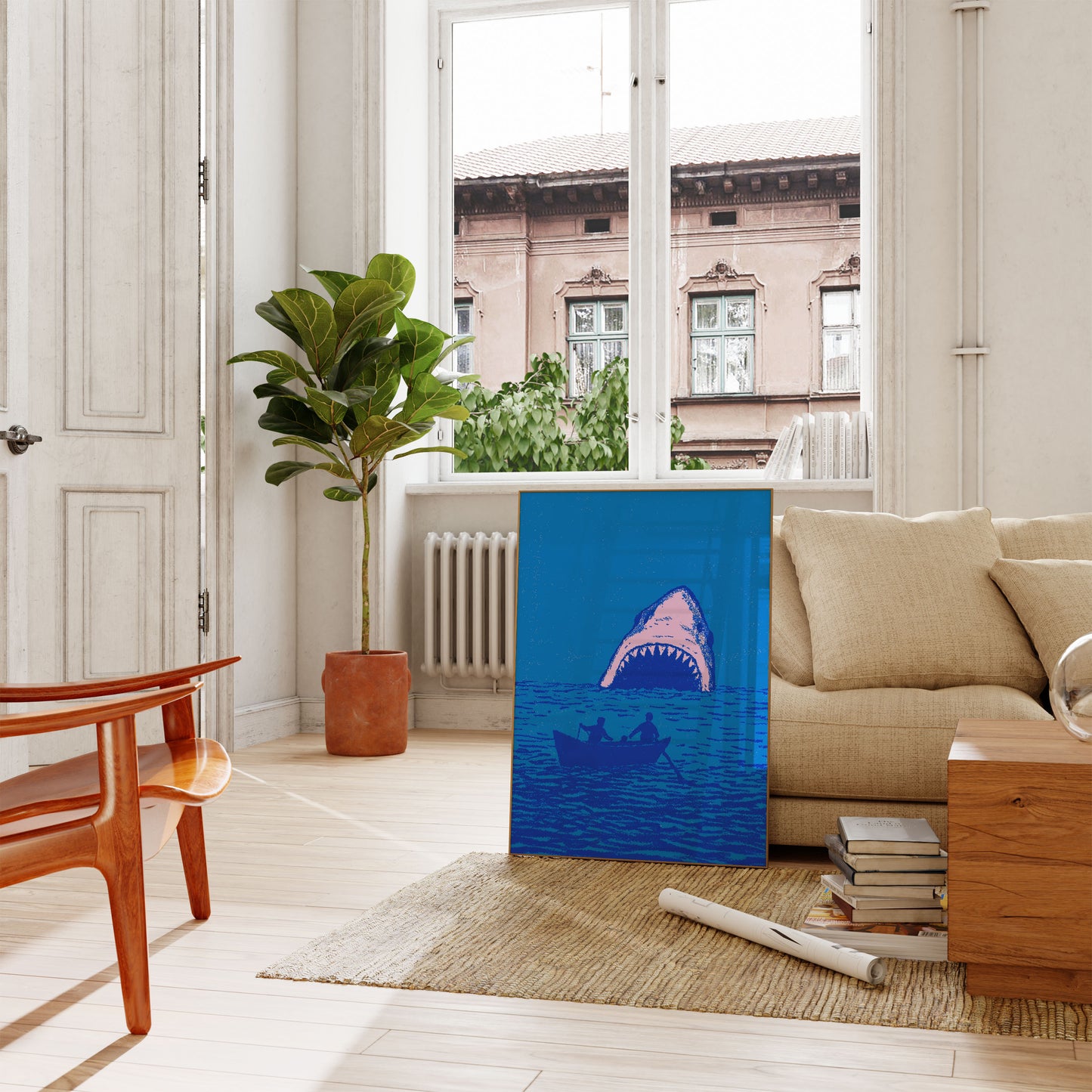 Shark Attack Nautical Danger Poster