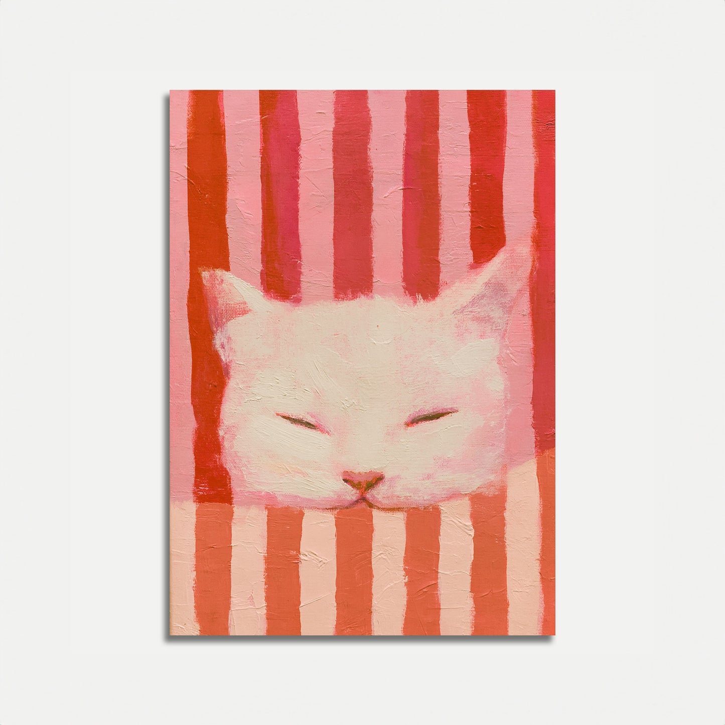 Pôster Retrato de Gato Branco Sereno