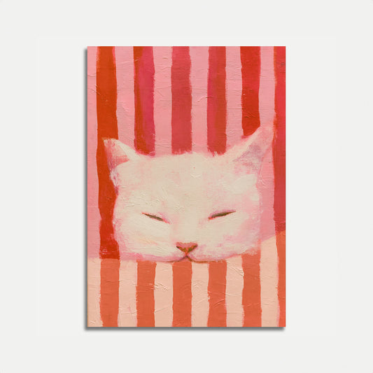 Pôster Retrato de Gato Branco Sereno