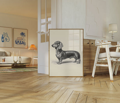 Vintage Dachshund Profile Poster