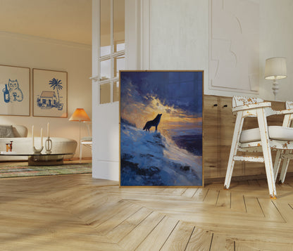 Poster del Lupo che Ulula al Tramonto