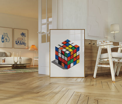 Retro Cube Puzzle Poster