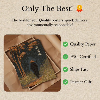 Monk in Autumn Forest Poster