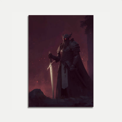 Dark Armored Knight Fantasy Poster