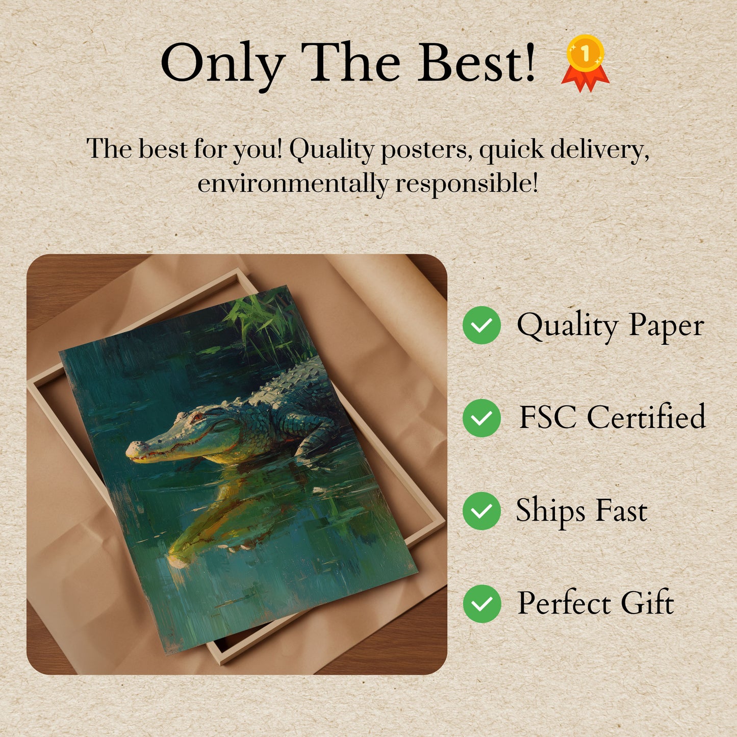 Póster del caimán de Emerald Waters