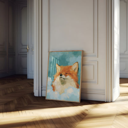 Peaceful Fox in Clouds Poster