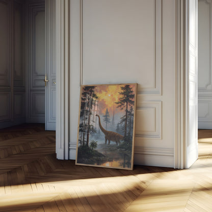 Prehistoric Forest Sunrise Poster