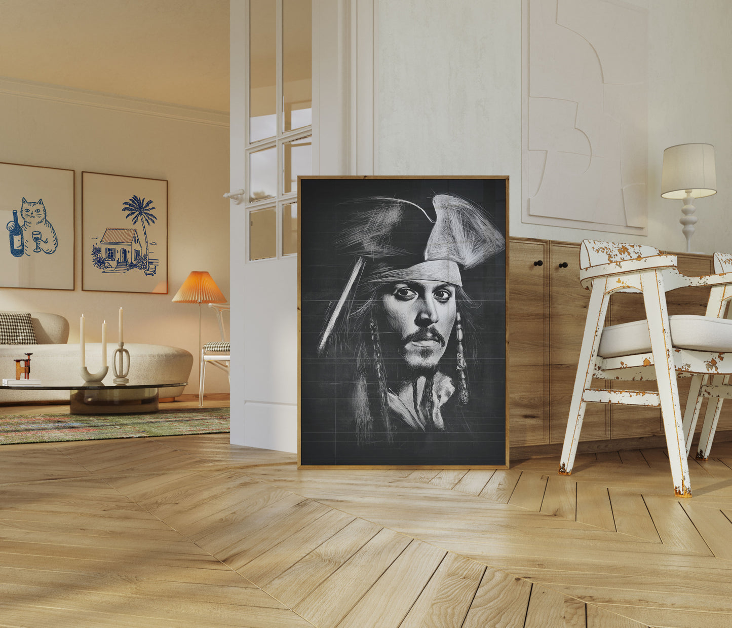 Pirate Captain Sketch Poster