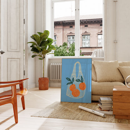 Oranges in Mesh Bag Poster