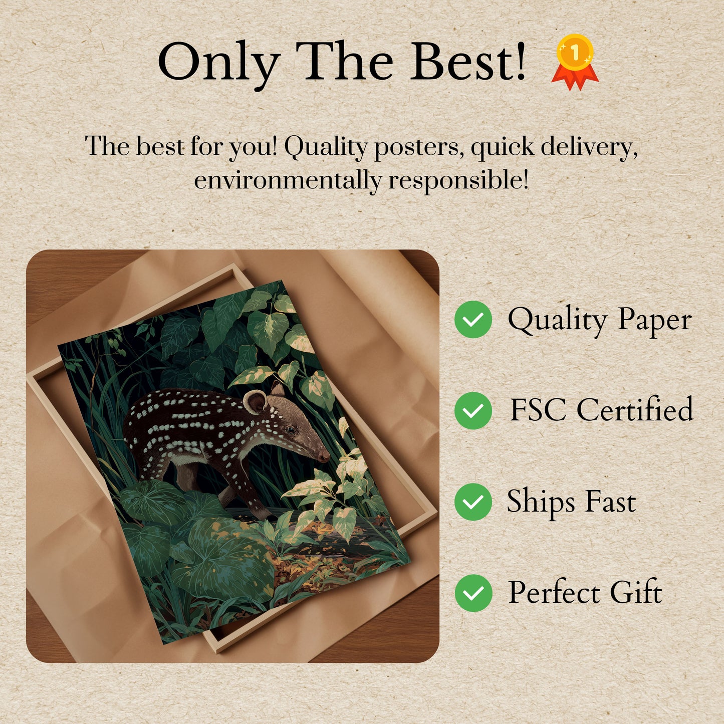 Spotted Deer in Lush Forest Poster