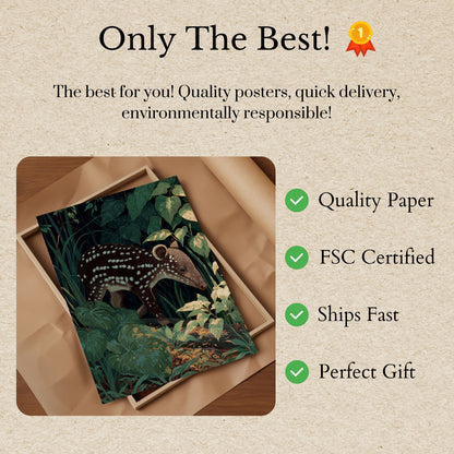 Spotted Deer in Lush Forest Poster