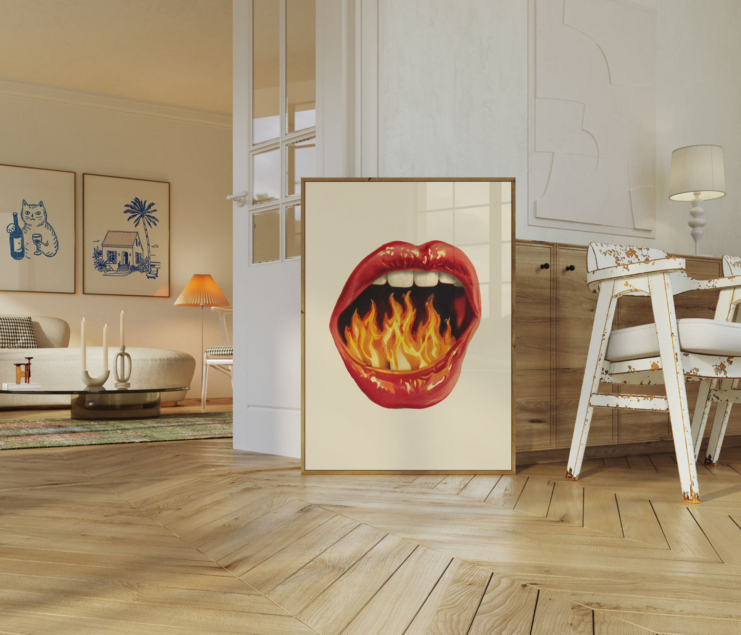 Fiery Mouth Flames Poster