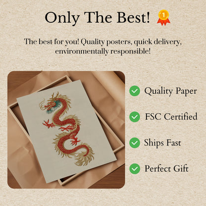 Póster artístico del Dragón Rojo Imperial