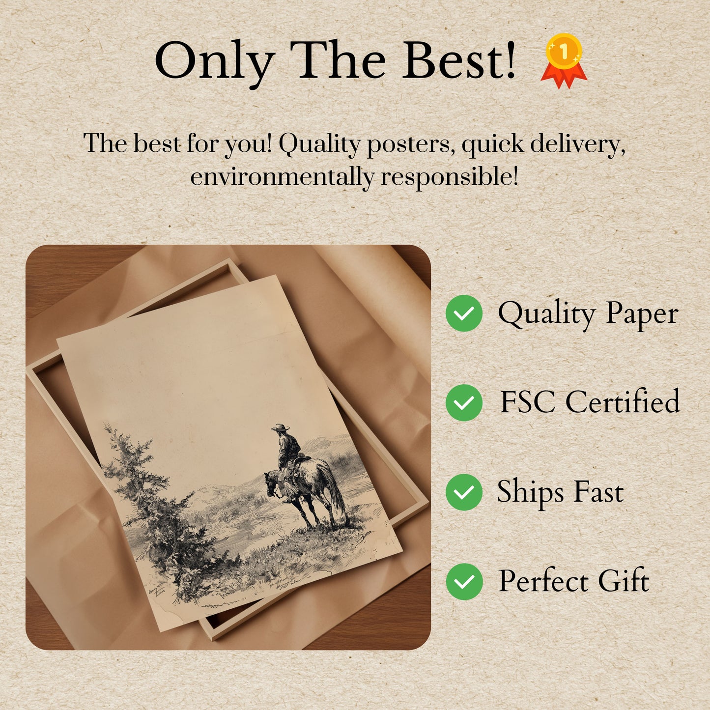 Fjell Cowboy Ensomhet Plakat