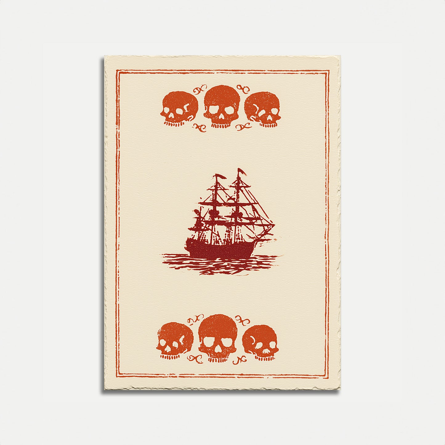 Skull and Sailboat Pirate Poster