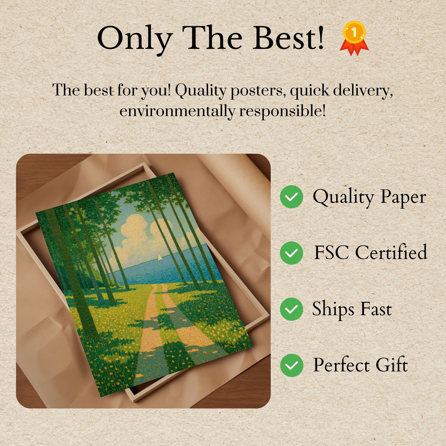 Forest Path to Sailboat Poster