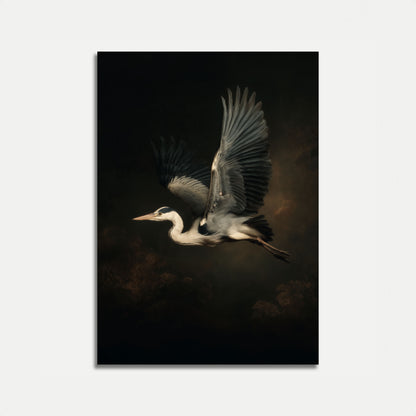 Majestætisk Grå Hejre i Flugt Plakat