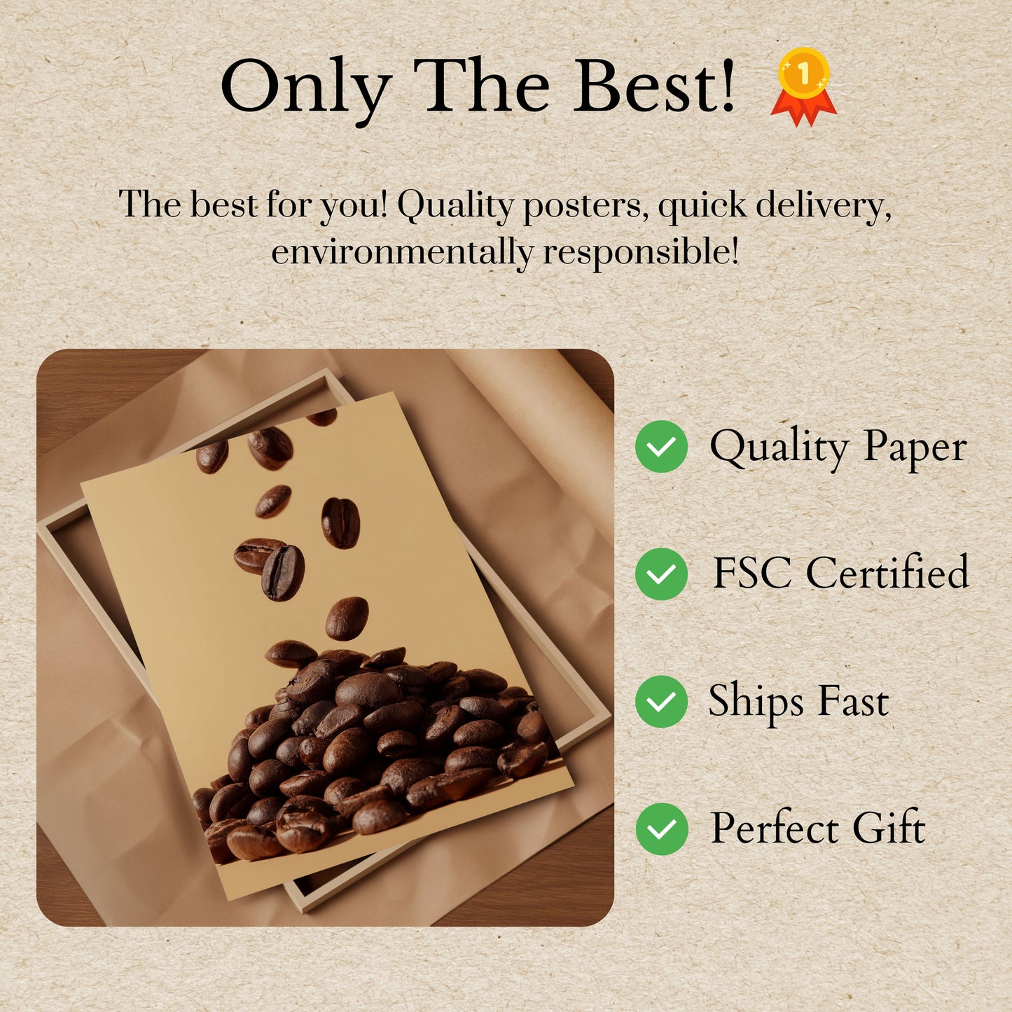 Falling Coffee Beans Poster