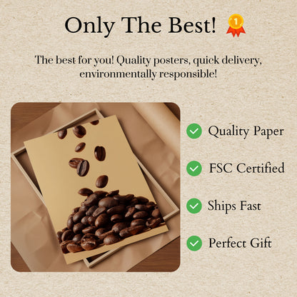 Falling Coffee Beans Poster