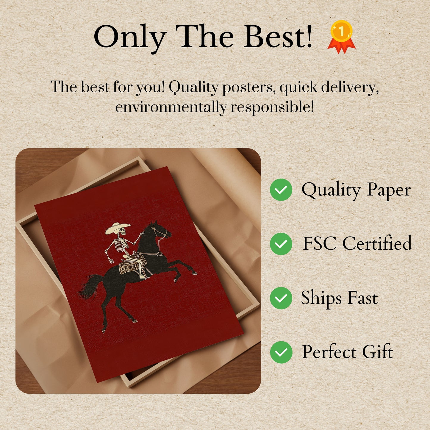 Skelett-Cowboy-Reiter-Poster