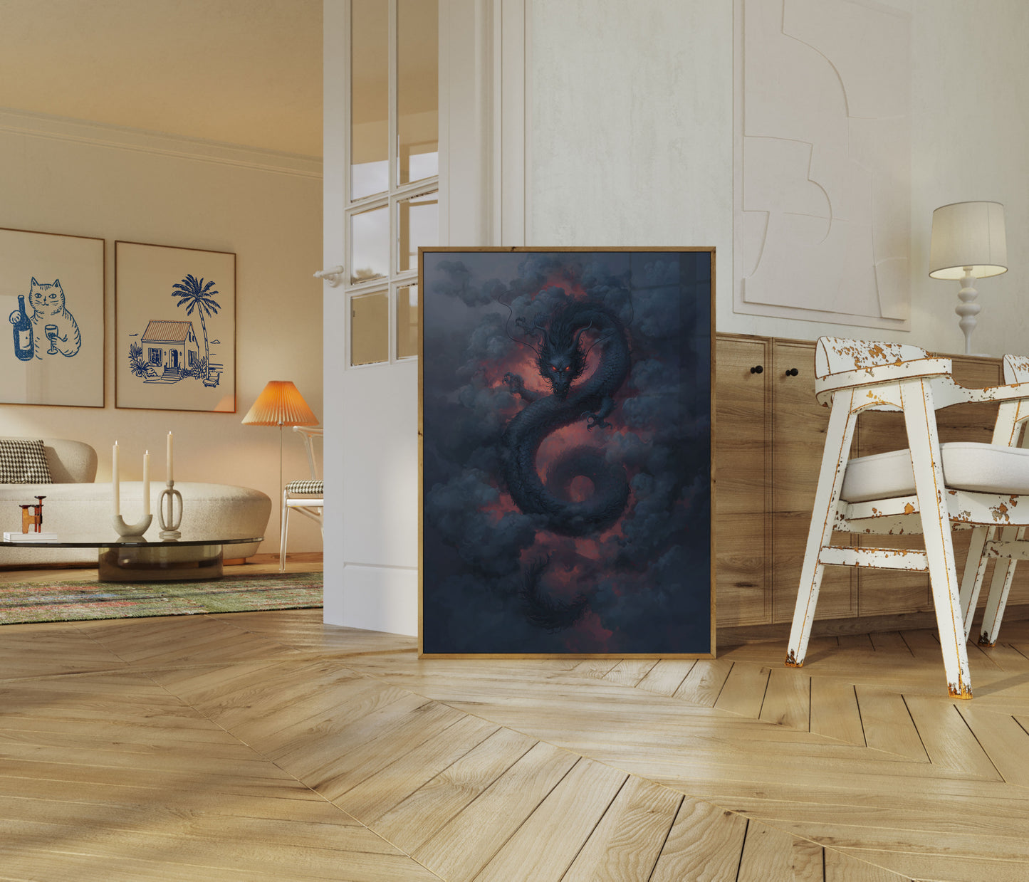 Póster de la Tormenta del Dragón Carmesí Místico