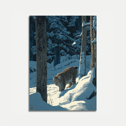 Lynx i vinterskog plakat