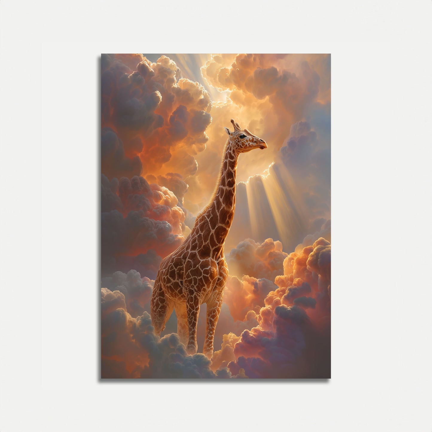 Heavenly Giraffe Sky Poster