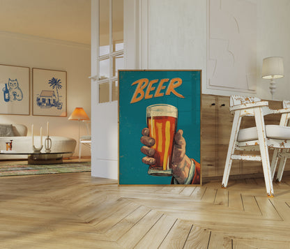 Vintage Beer Toast Poster