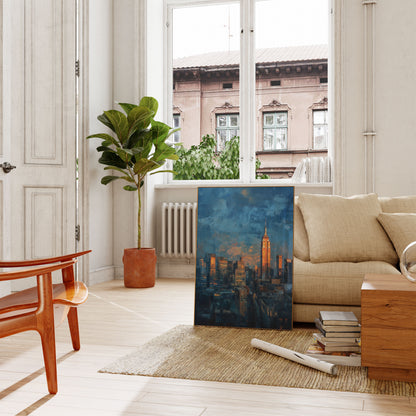 Poster del Paesaggio Urbano di New York all'Ora Dorata