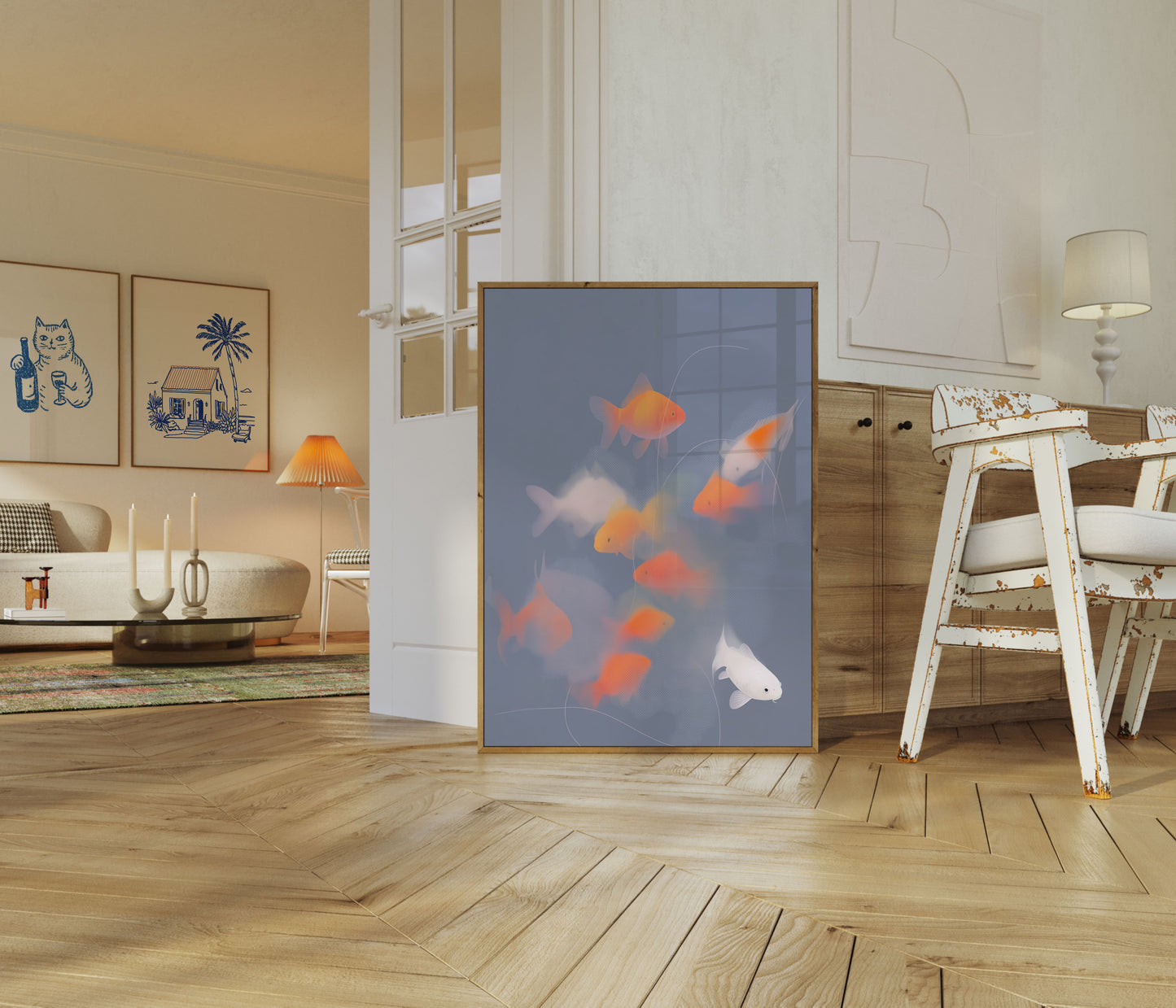 Dreamy Goldfish Swim Poster