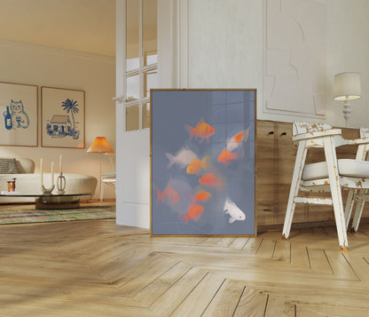 Dreamy Goldfish Swim Poster