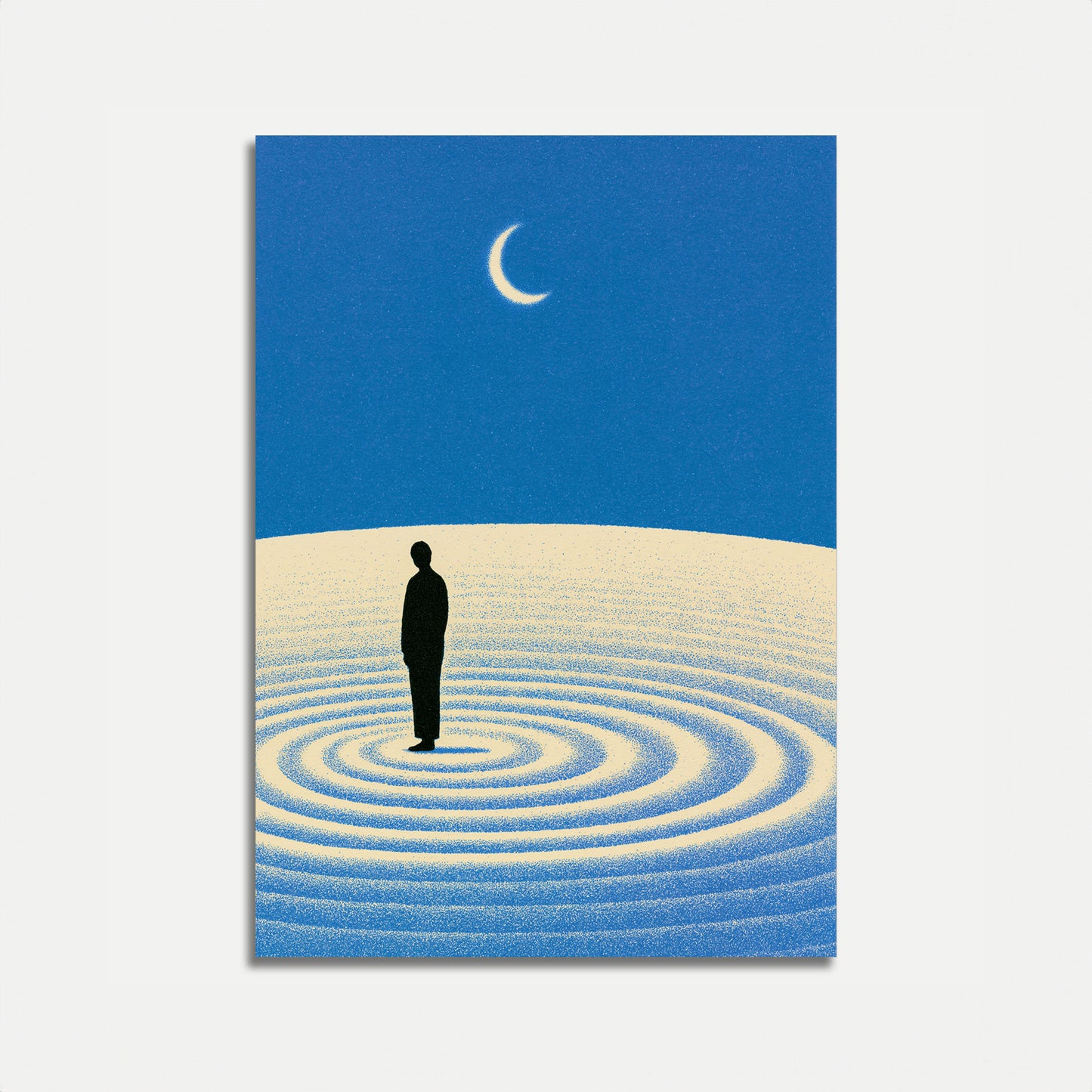 Solitude Under the Crescent Moon Poster