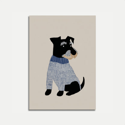Dapper Dog in Blue Poster