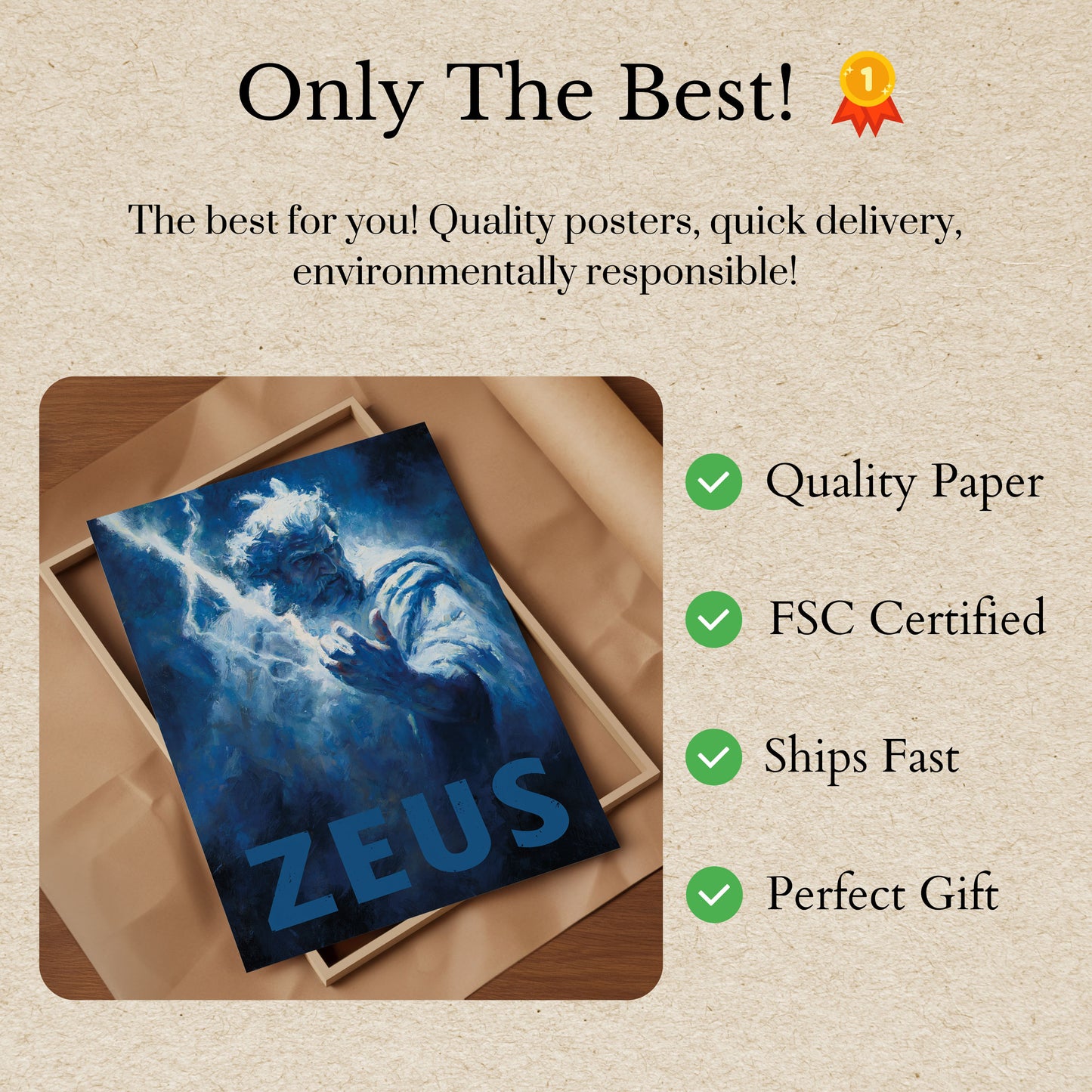 Zeus Lightning Storm Poster