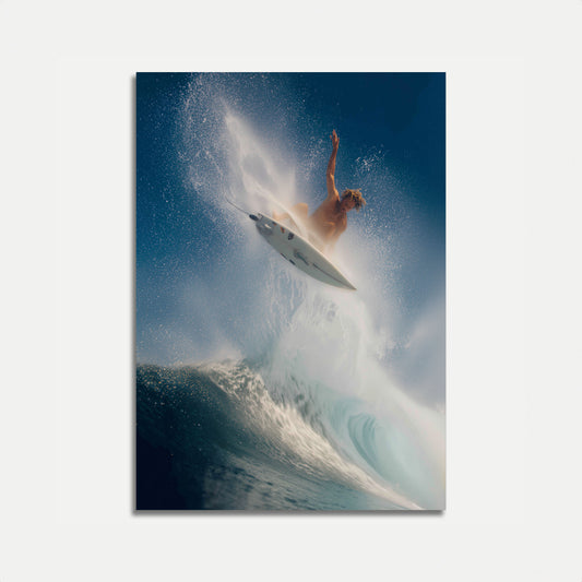Epic Surfing Wave Explosion Poster
