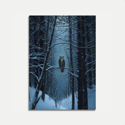 Owl in Snowy Forest Poster