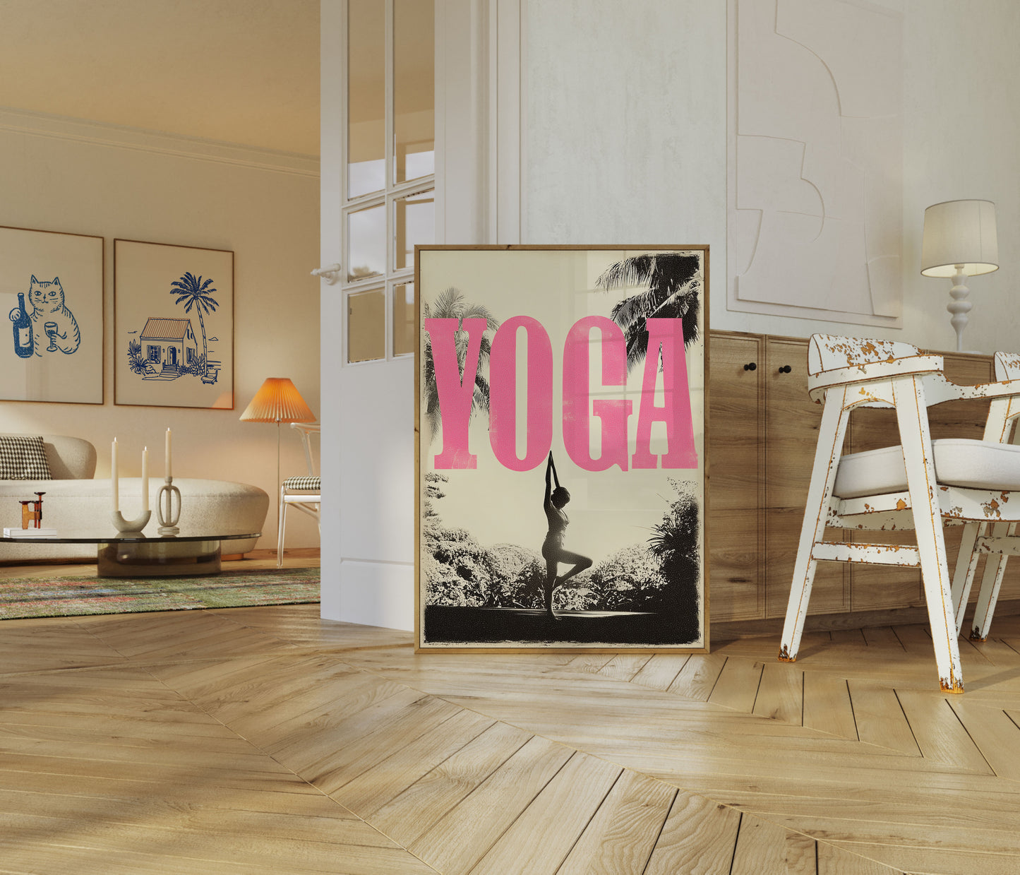 Plakat Równowagi Jogi Tropikalnej