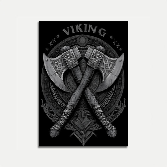 Norse Warriors Battle Axes Poster