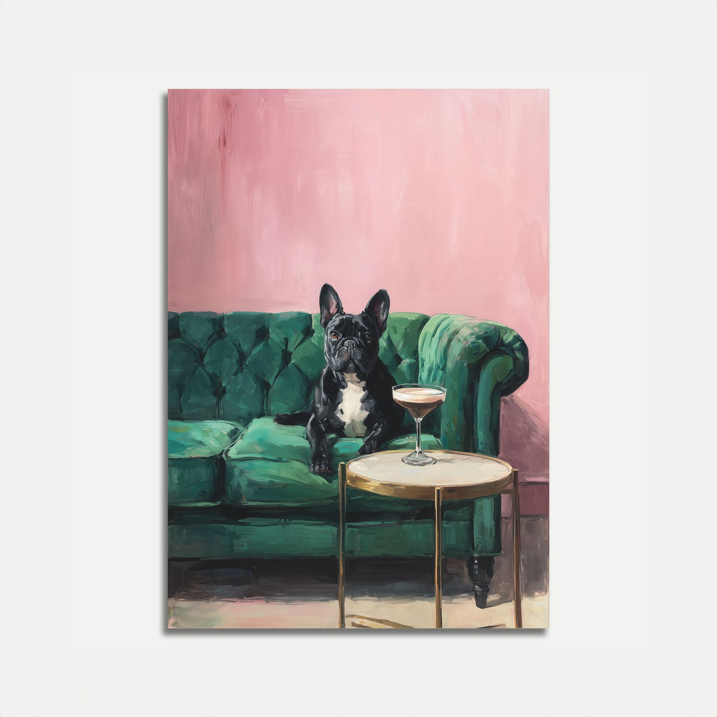 Cocktail French Bulldog Poster