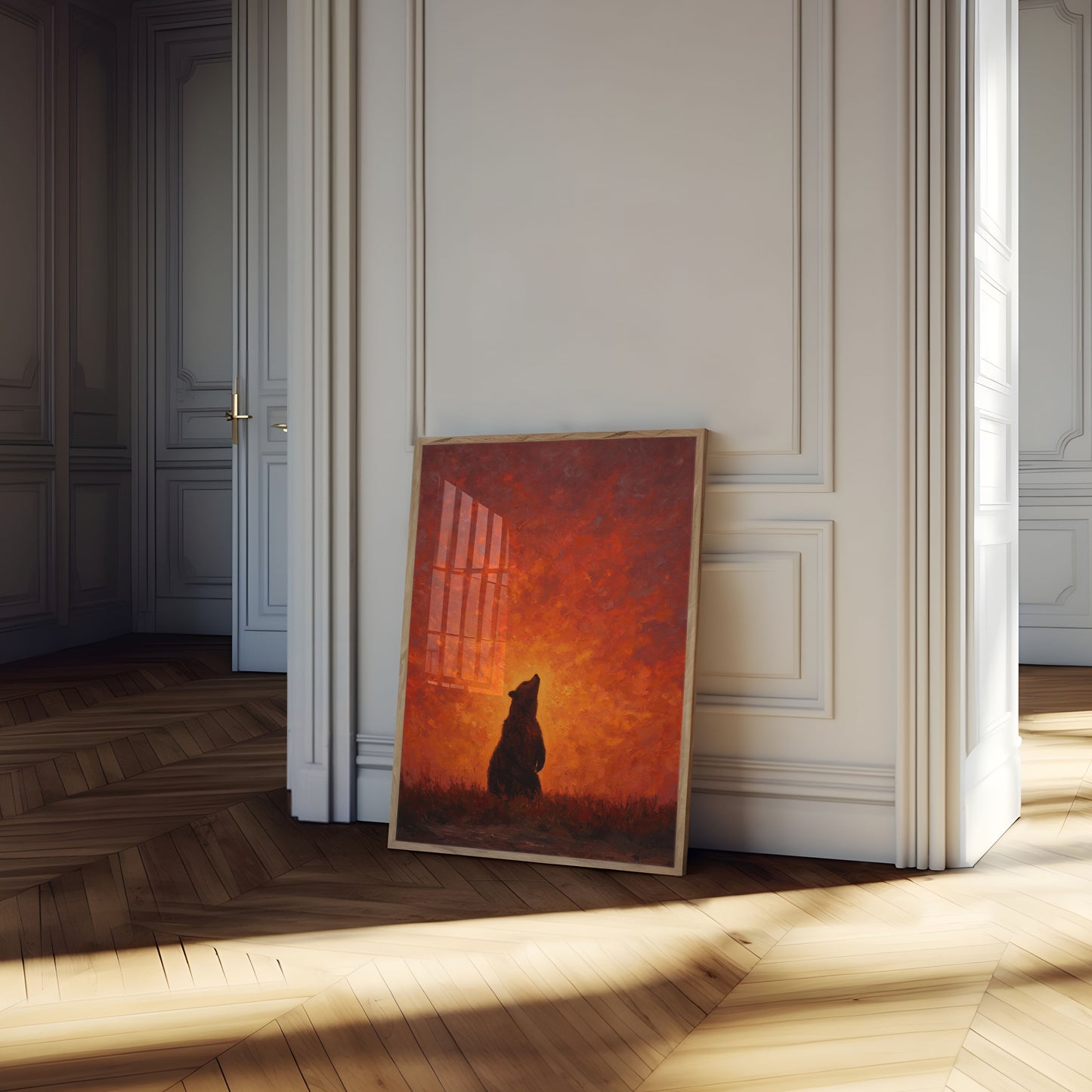 Affiche Ours Contre Ciel Enflammé