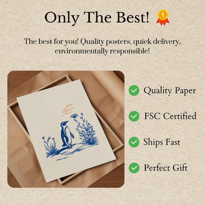 Poster del Pinguino Tra i Fiori Selvatici