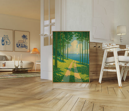 Forest Path to Sailboat Poster
