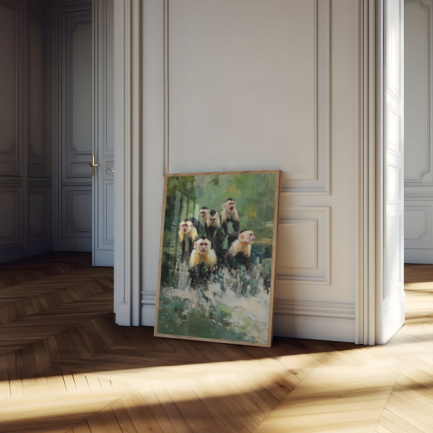 Póster de Retrato Familiar de Monos