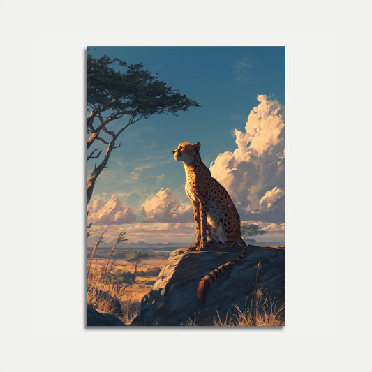 Majestic Cheetah Savanna Poster