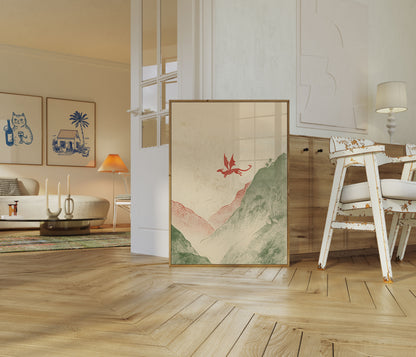 Póster de la Montaña del Dragón Escarlata