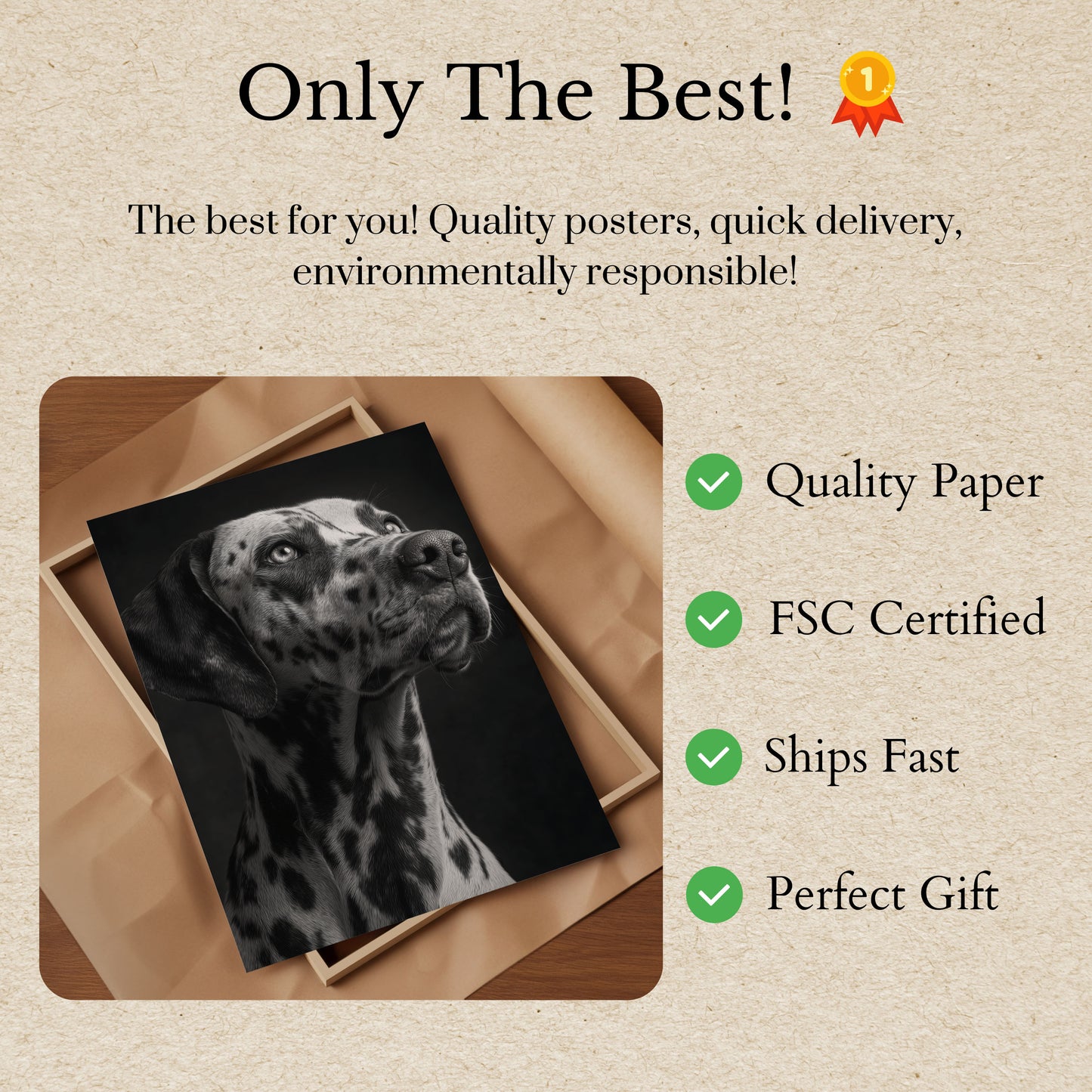 Póster de perfil de dálmata noble