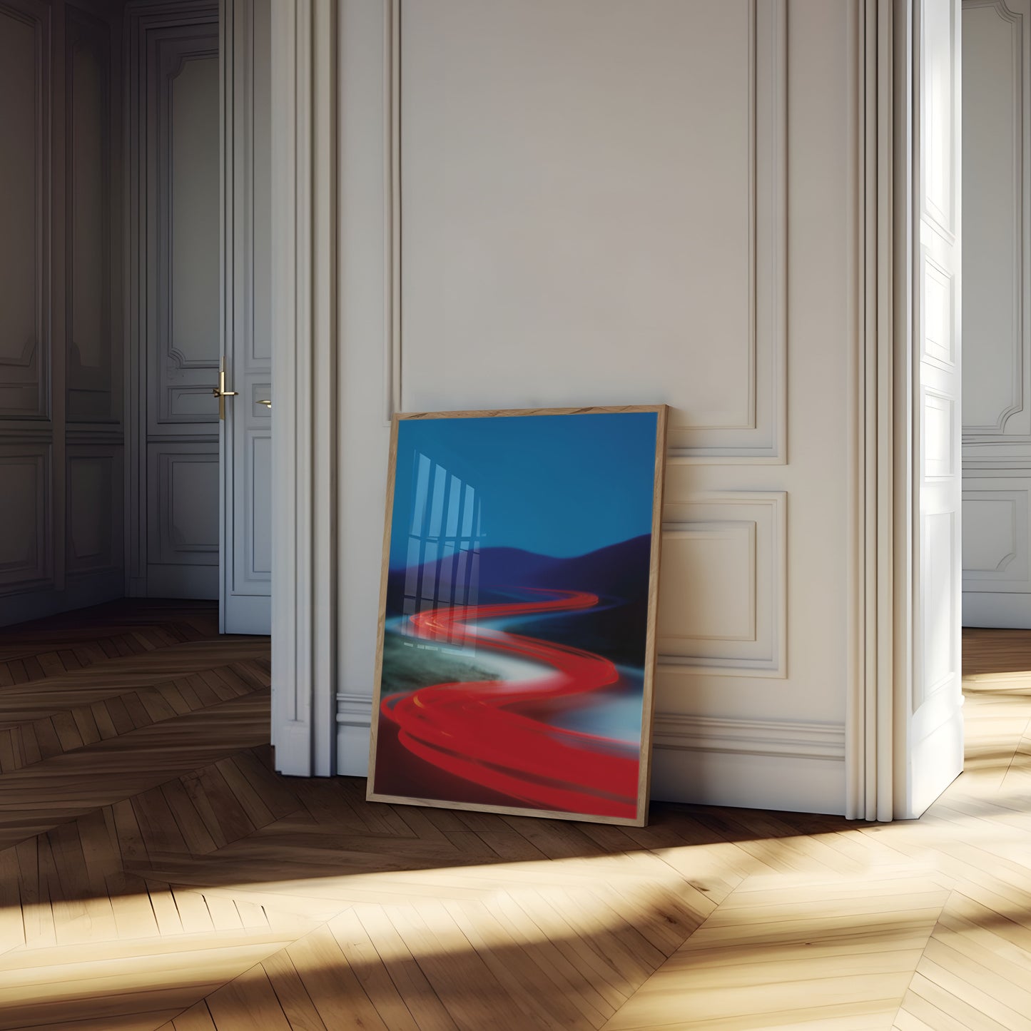 Crimson Velocity Mountain Poster