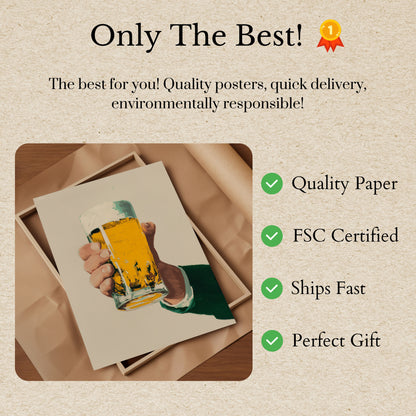 Golden Beer Grip Poster