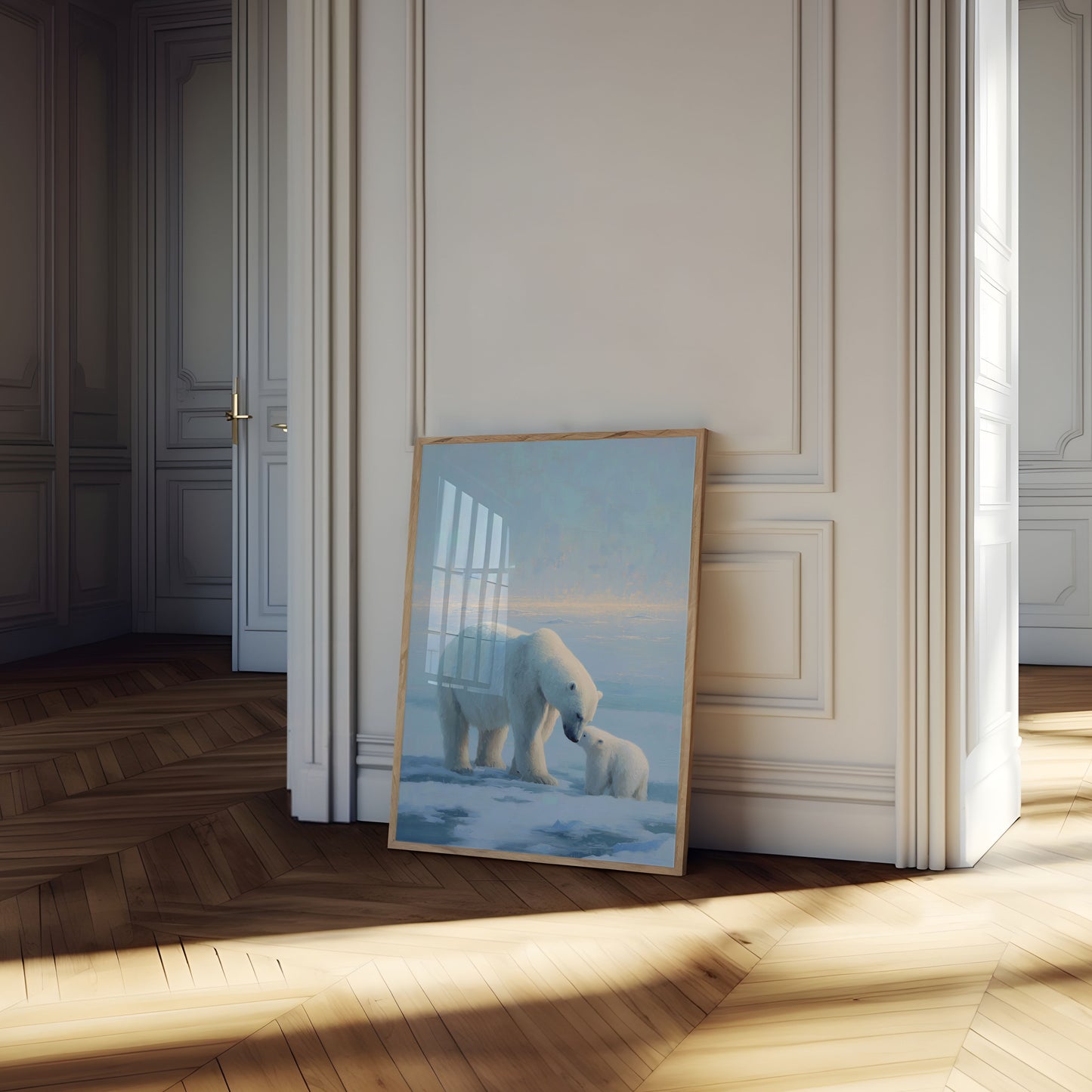 Affiche Mère Ours Polaire et Son Ourson